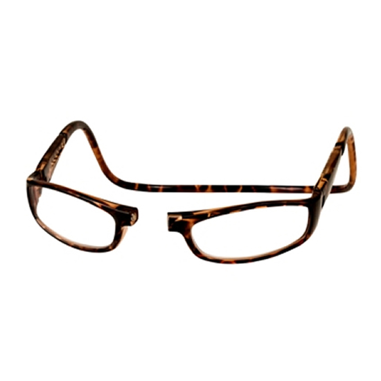 CliC +2 Diopter Magnetic Reading Glasses: Euro - Tortoise - Click Image to Close